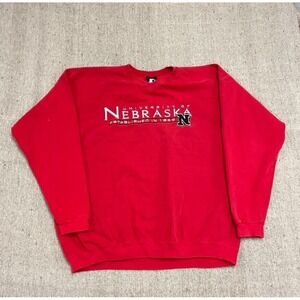 Vintage Starter Nebraska Sweatshirt mens 2XL red 1990s University logo